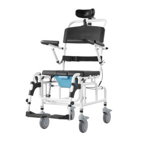 VEVOR Shower Wheelchair, 17.5in Width Aluminum Alloy Bathroom Wheelchair for Inside Shower